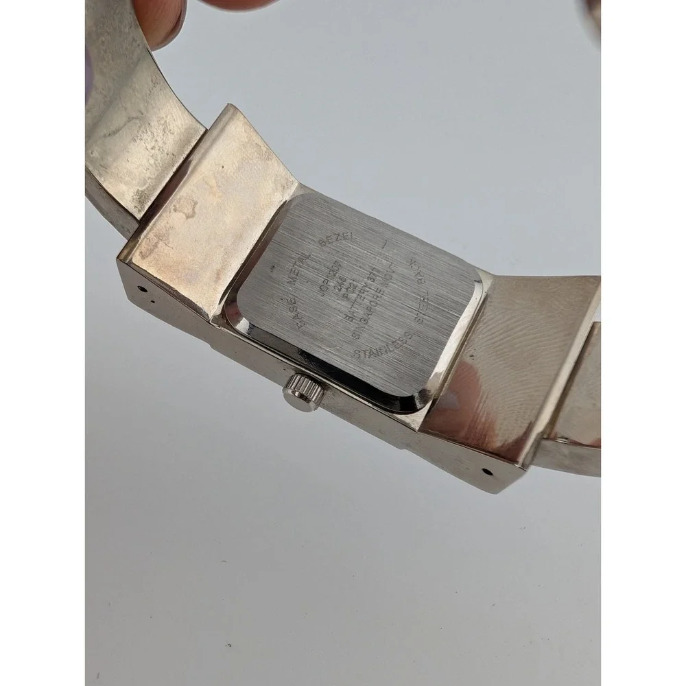 Vintage JC Penny Watch Women 22mm Silver Case‎ Crystal Bezel Bangle- New Battery